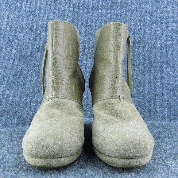 TOMS Women Ankle Boots Brown Suede Zip Size 8 Medium - Picture 2 of 9